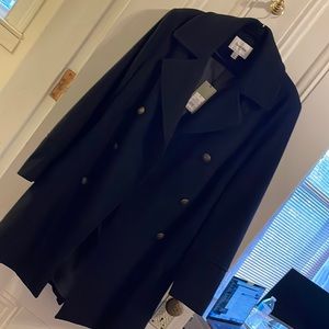 Goodfellow & Co Navy Pea Coat Jacket Medium with Buttons on Front New With Tag